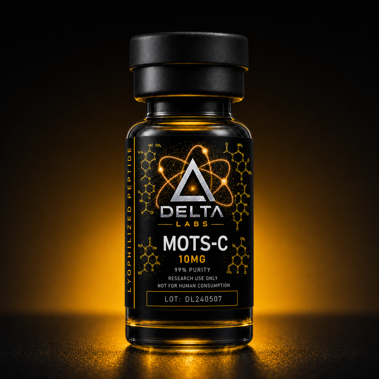MOTS-C research peptide vial — Delta Labs 10MG 99% purity